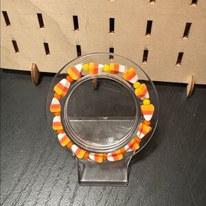 Handcrafted candy corn theme beaded bracelet